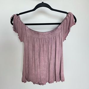 AEO Soft & Sexy Off-The-Shoulder Tie Sleeve Top
